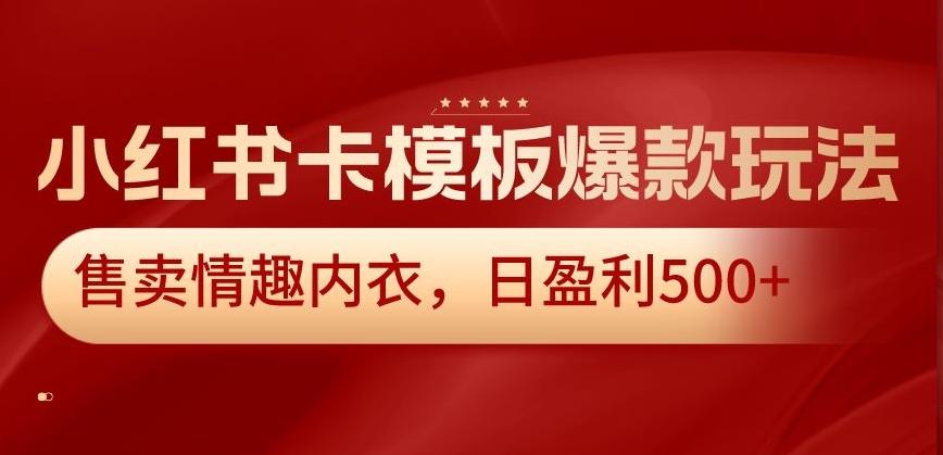 小红书卡模板爆款玩法，售卖情趣内衣，日盈利500+【揭秘】-冒泡网