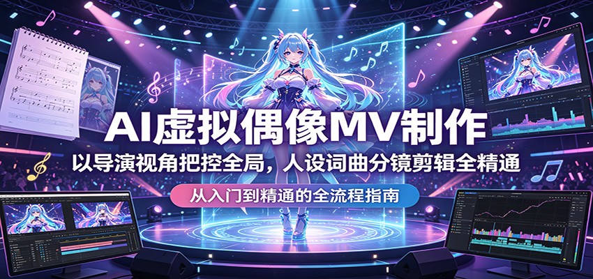 AI虚拟偶像MV制作：以导演视角把控全局，人设词曲分镜剪辑全精通-冒泡网