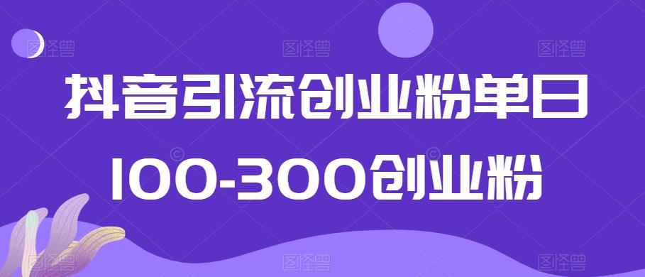 抖音引流创业粉单日100-300创业粉【揭秘】-冒泡网