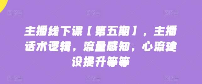 主播线下课【第五期】，主播话术逻辑，流量感知，心流建设提升等等-冒泡网