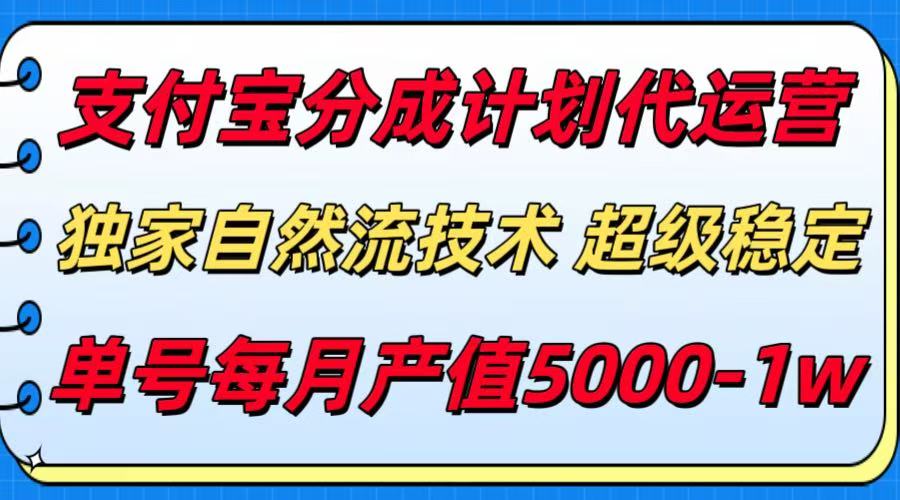 acffdf8dca2c043c24daceb756a9f1a7.jpeg 支付宝分成计划代运营,独家自然流技术,收益稳定,单号月产5000+