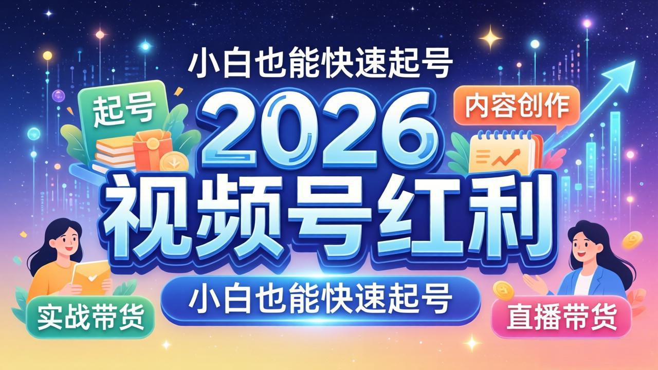 2026视频号红利实战营，大佬亲授起号、内容、直播、IP、投流、私域、矩阵全套落地打法-冒泡网