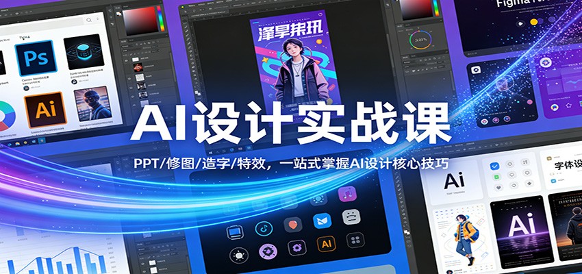 AI设计实战课：PPT/修图/造字/特效，一站式掌握AI设计核心技巧-冒泡网
