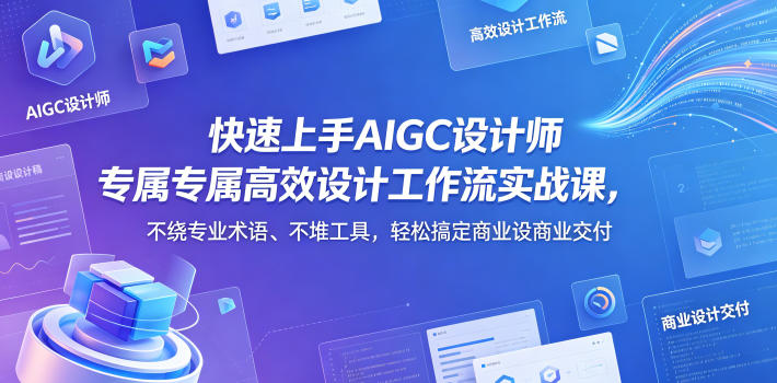 快速上手AIGC设计师专属高效设计工作流实战课，不绕专业术语、不堆工具，轻松搞定商业设计交付-冒泡网