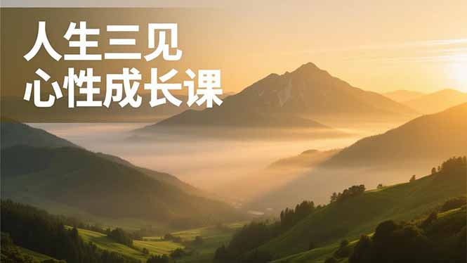 人生三见心性成长课，见天地众生自己，搞透人性安顿身心，活出清晰自我，内在富足无价-冒泡网