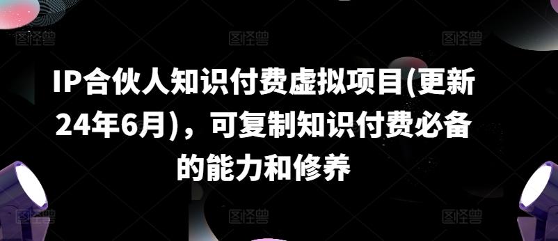 IP合伙人知识付费虚拟项目(更新24年6月)，可复制知识付费必备的能力和修养-冒泡网