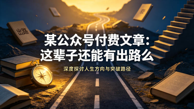 某公众号付费文章：这辈子还能有出路么-冒泡网