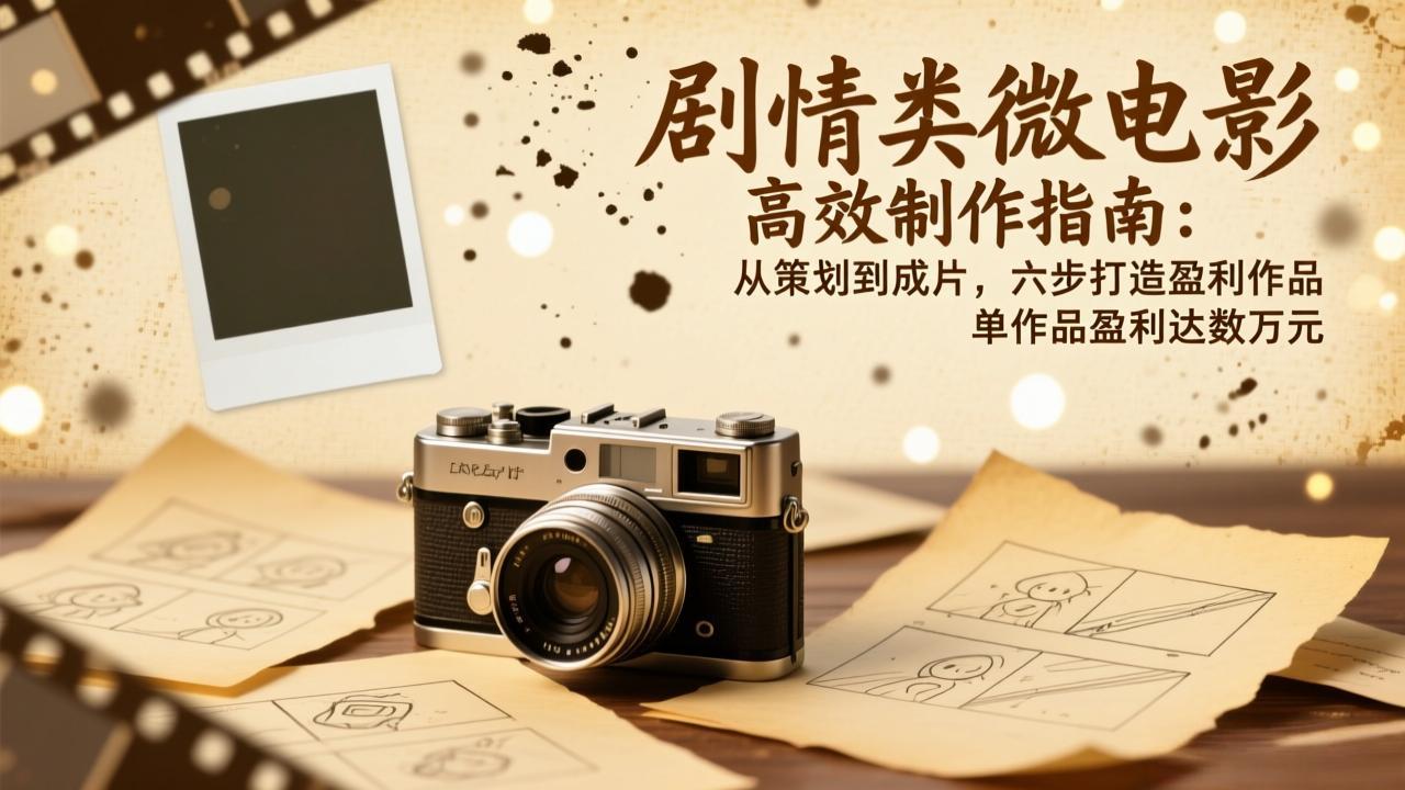 b523ddc269b6d3da8e216b8a1275e1a7.jpeg 剧情类微电影高效制作指南:从策划到成片,六步打造盈利作品,单作品盈利达数万元