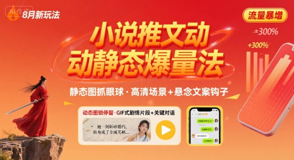 8月小说推文全新玩法，动静态图片+搭配小说文案爆量玩法-冒泡网