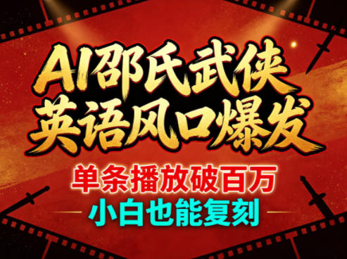 AI邵氏武侠英语风口爆发，单条播放破百万，小白也能复刻-冒泡网
