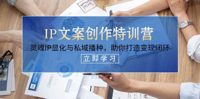 IP文案创作特训营，灵魂IP显化与私域播种，助你打造变现闭环(14节课)-冒泡网