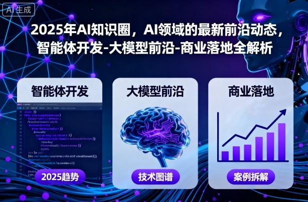 2025年AI知识圈，AI领域的最新前沿动态，智能体开发-大模型前沿-商业落地全解析-冒泡网