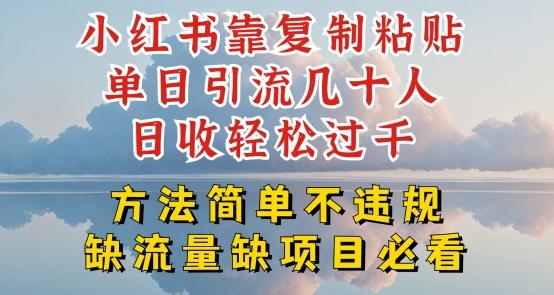 小红书靠复制粘贴单日引流几十人目收轻松过千，方法简单不违规【揭秘】-冒泡网
