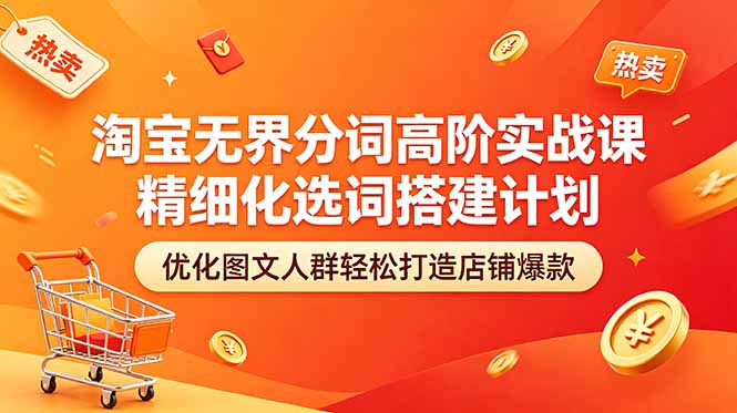 badbf9aca1faad5c10f7bc8e8a4d17aa.jpeg 淘宝无界分词高阶实战课 精细化选词搭建计划 优化图文人群轻松打造店铺爆款