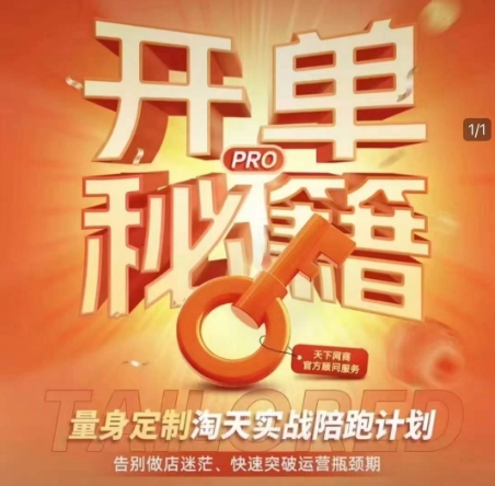淘宝开单秘籍PRO，量身定制淘天实战陪跑计划，告别做店迷茫、快速突破运营瓶颈期-冒泡网