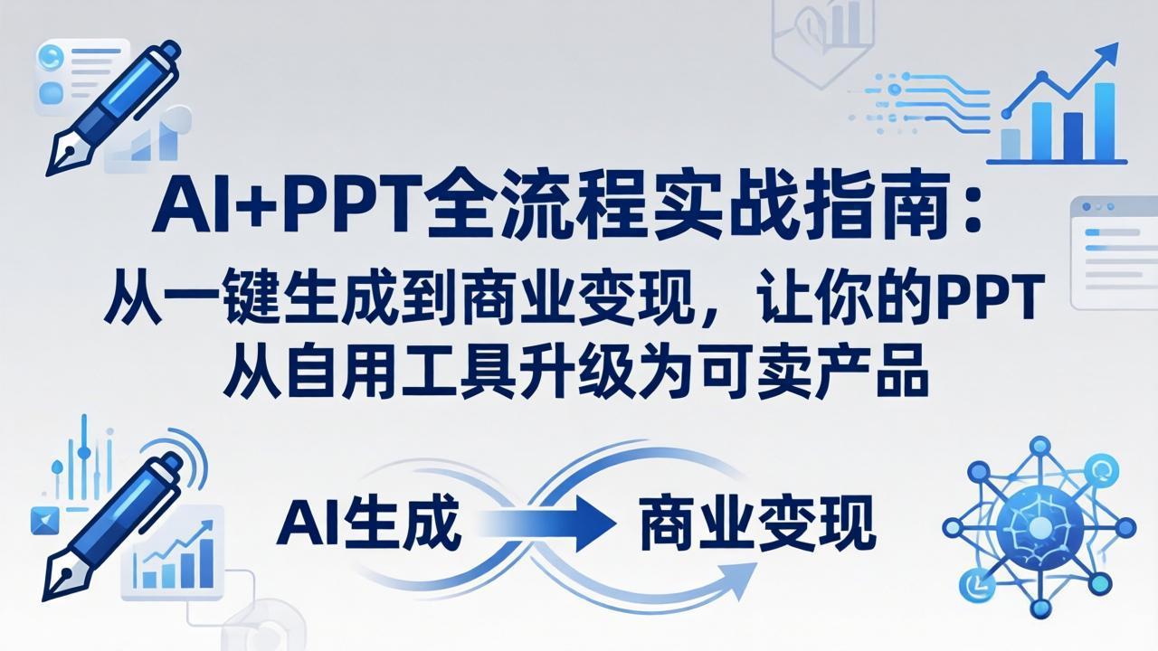 AI+PPT全流程实战指南-更新4月21：从一键生成到商业变现，让你的PPT从自用工具升级为可卖产品-冒泡网