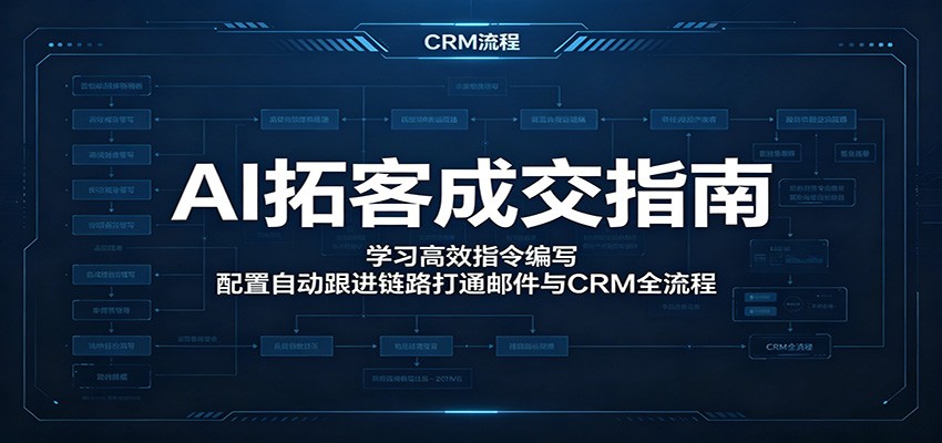 AI拓客成交指南：学习高效指令编写，配置自动跟进链路打通邮件与CRM全流程-冒泡网