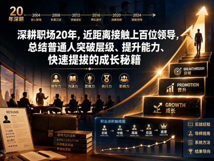 付费文章：深耕职场20年，近距离接触上百位领导，总结普通人突破层级、提升能力、快速提拔的成长秘籍(全网独家干货)-冒泡网