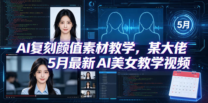 AI复刻颜值素材教学,某大佬5月最新AI美女教学视频,内含4月好物复刻教学-冒泡网