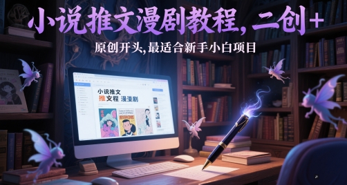 小说推文漫剧教程，二创+原创开头，最适合新手小白项目-冒泡网