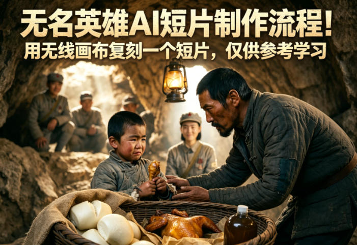 无名英雄AI短片制作流程！用无线画布复刻一个短片，仅供参考学习-冒泡网