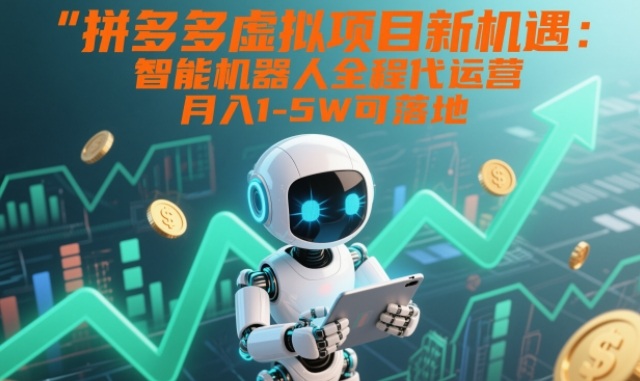 拼多多虚拟项目新机遇：智能机器人全程代运营，月入1-5W可落地【揭秘】-冒泡网