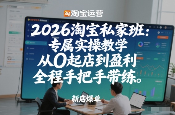 2026淘宝私家班：专属实操教学，从0起店到盈利，全程手把手带练(更新26年3月)-冒泡网