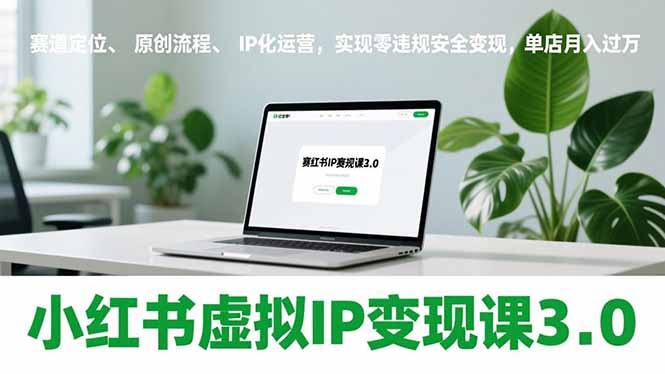 小红书虚拟IP变现课3.0，赛道定位、原创流程、IP化运营，实现零违规安全变现，单店月入过万-冒泡网