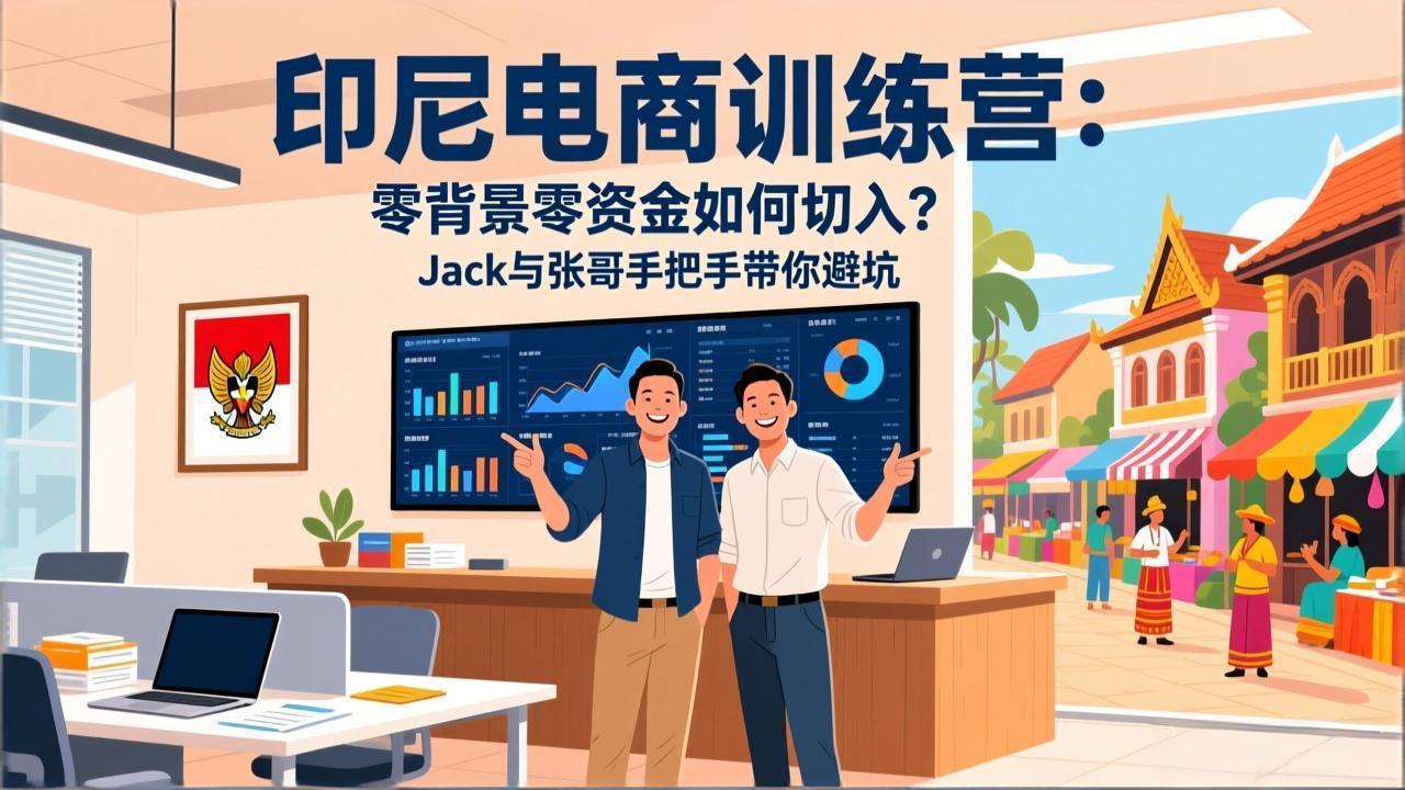 印尼电商训练营：零背景零资金如何切入？Jack与张哥手把手带你避坑-冒泡网