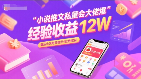 小说推文私董会大佬爆单经验分享收益12W，番茄小说每天稳定4位数收益-冒泡网