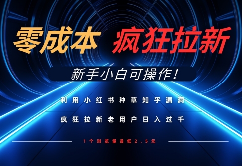 利用小红书种草知乎漏洞，零成本疯狂拉新日入数张，新手小白可操作-冒泡网