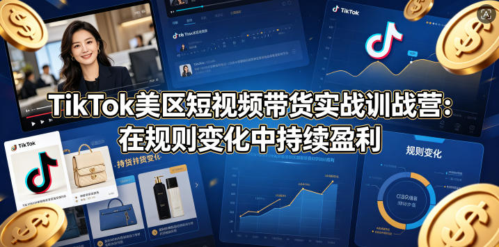 TikTok美区短视频带货实战训战营:在规则变化中持续盈利-冒泡网