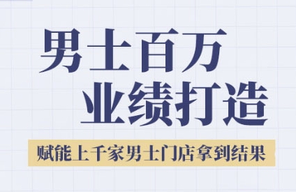 2025男士美业百万业绩打造，赋能上千家男士门店拿到结果-冒泡网