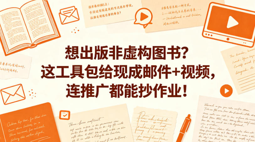 想出版非虚构图书？这工具包给现成邮件+视频，连推广都能抄作业！【原创双语字幕】-冒泡网