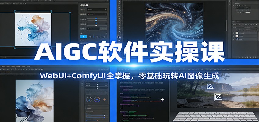 AIGC软件实操课：WebUI+ComfyUI全掌握，零基础玩转AI图像生成-冒泡网