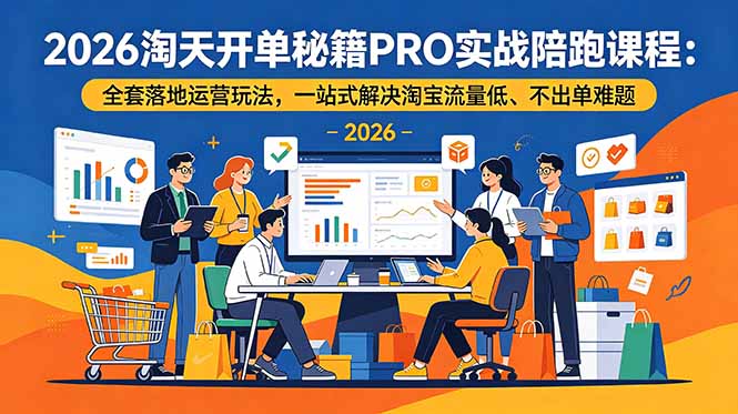 cc4d2d632b67dc74c0d520efeb08980b.jpeg 2026淘天开单秘籍PRO实战陪跑课程:全套落地运营玩法,一站式解决淘宝流量低、不出单难题