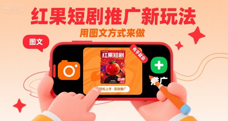 红果短剧推广新玩法，用图文方式来做，有手就会-冒泡网