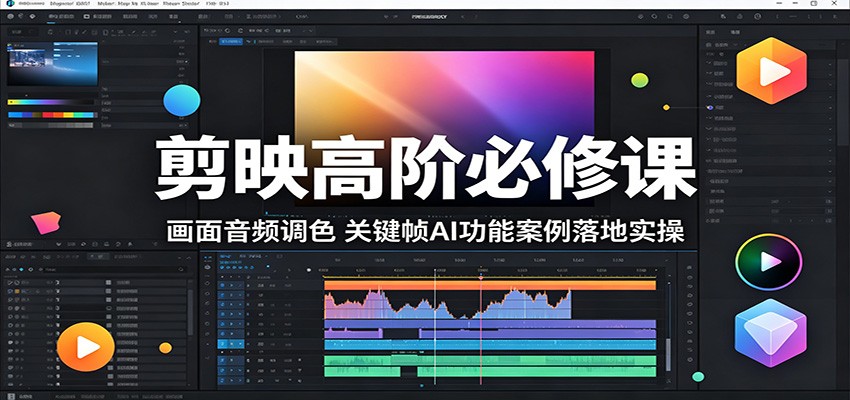 剪映高阶必修课:画面音频调色,关键帧AI功能案例落地实操-冒泡网