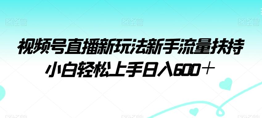 视频号直播新玩法新手流量扶持小白轻松上手日入600＋【揭秘】-冒泡网