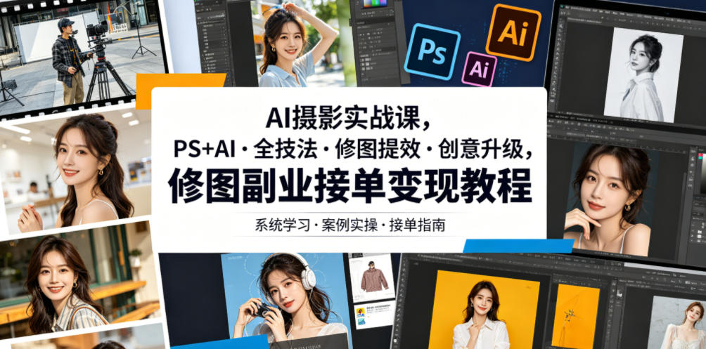 d35c343846b8b4bbee16a876df6e462a.jpeg AI摄影实战课,PS+AI・全技法・修图提效・创意升级,修图副业接单变现教程
