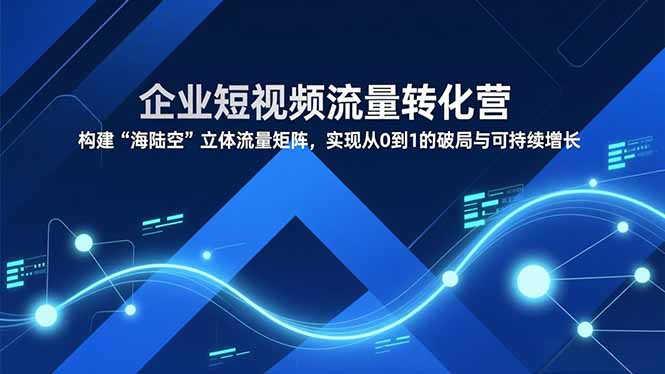 d393c2ae64a078c44076e0f51835d0f0.jpeg 企业短视频流量转化营,构建“海陆空”立体流量矩阵,实现从0到1的破局与可持续增长