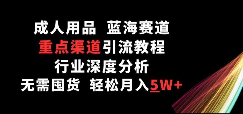 成人用品，蓝海赛道，重点渠道引流教程，行业深度分析，无需囤货，轻松月入5W+【揭秘】-冒泡网