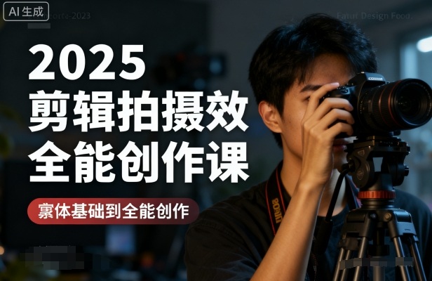 2025剪辑拍摄特效全能创作课，零基础到全能创作-冒泡网