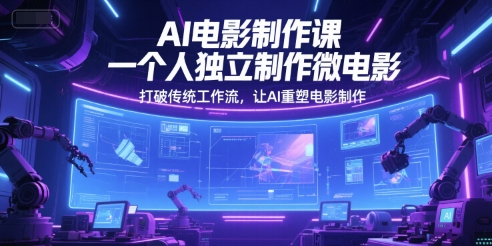 AI电影制作课，一个人独立制作微电影，打破传统工作流，让AI重塑电影制作-冒泡网