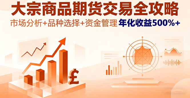 大宗商品期货交易全攻略，市场分析+品种选择+资金管理，年化收益500%+-冒泡网