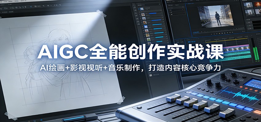 AIGC全能创作实战课：AI绘画+影视视听+音乐制作，打造内容核心竞争力-冒泡网