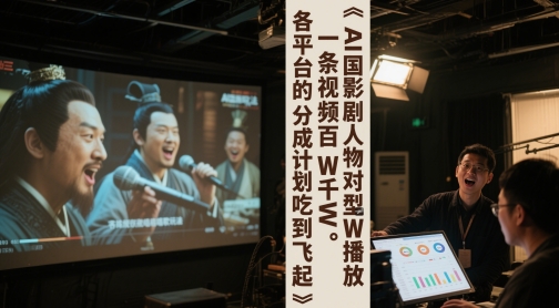 AI三国影视剧人物对口型唱歌玩法，一条视频百W千W播放，各平台的分成计划吃到飞起-冒泡网