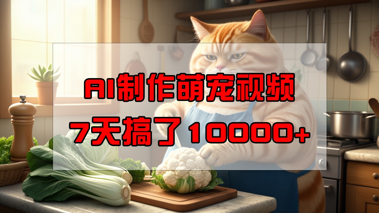 靠AI制作萌宠视频，7天搞了1万+，操作简单门槛低，有手机就行-冒泡网