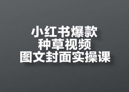 小红书爆款种草视频图文封面实操课，​开店、选品、引流、变现全流程-冒泡网