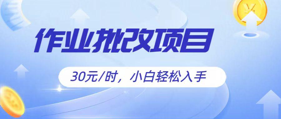 作业批改项目30元/时，简单小白轻松入手，非常适合兼职-冒泡网
